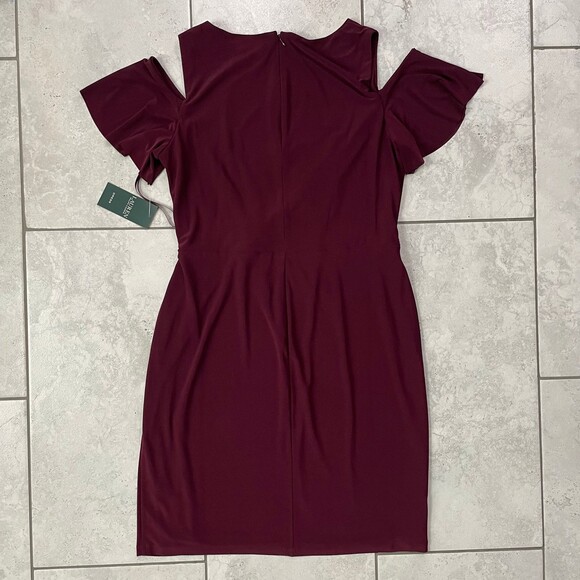 NWT Lauren by Ralph Lauren Becky Cold Shoulder Sheath Dress Women's Size 16 - Picture 7 of 7